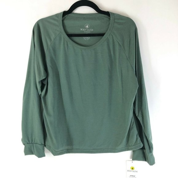 Body Glove Womens Performance Top Scoop Neck Long Sleeve Green Size XL - Picture 1 of 3